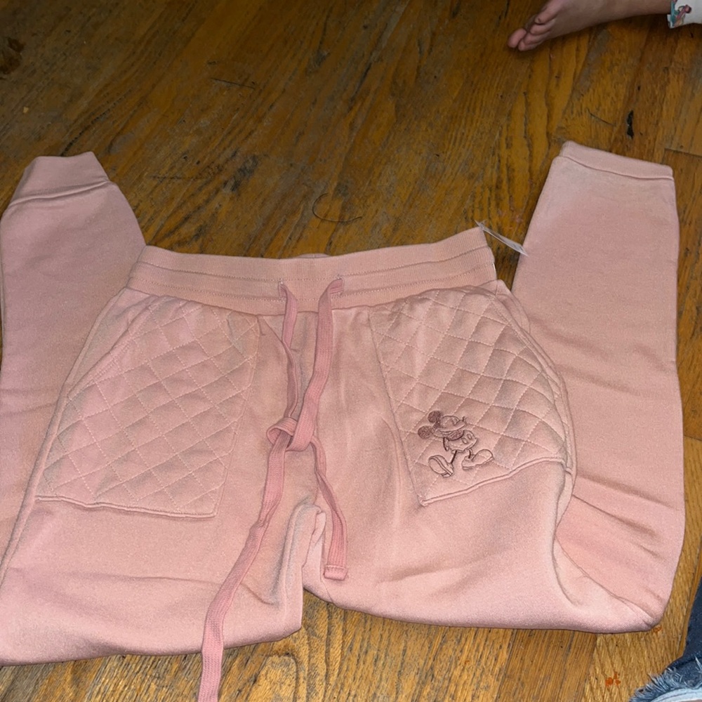 Disney Mickey Mouse blush quilted jogger pants